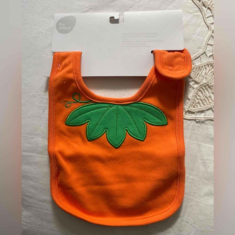 Orange Pumpkin Baby Bib BN